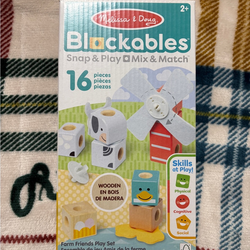Nwt Melissa & Doug Blockables Farm Friends Play Set
